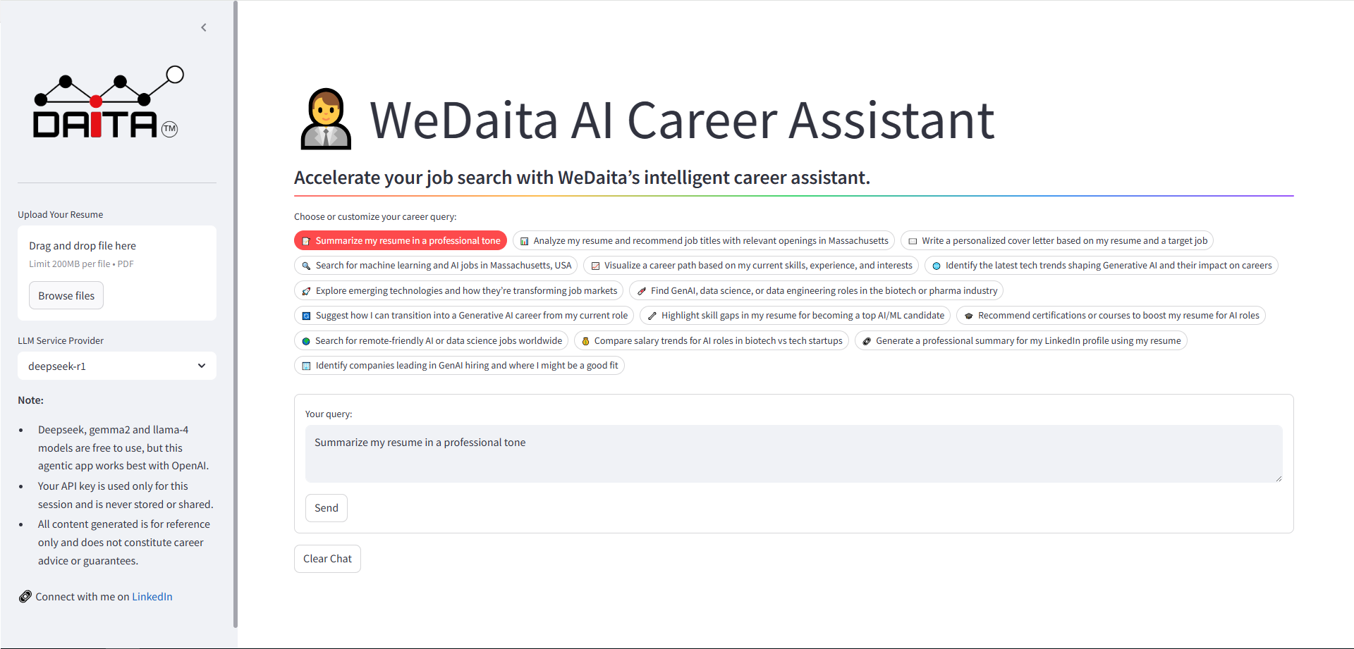 WeDaita AI Career Assistant